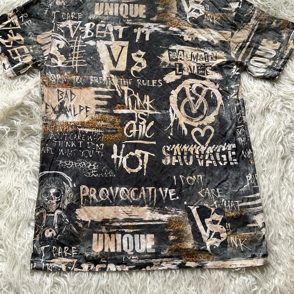 NWOT VS x BALMAIN Limited Edition Colab Oversized Dress Tee - Picture 7 of 8